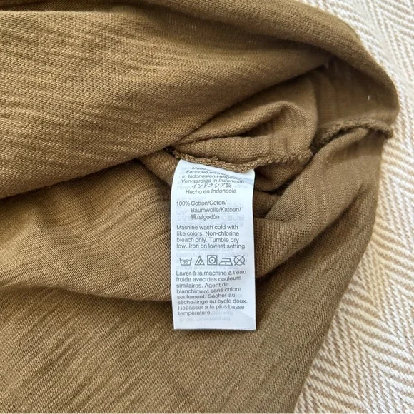 Madwell olive green henley short sleeve crop shirt - Picture 9 of 9